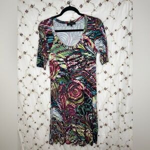 Karen Kane Multicolor Abstract Midi Dress